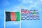 Afghanistan and British Indian Territory two flags on flagpoles and blue sky