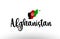 Afghanistan country big text with flag inside map concept logo