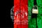 Afghanistan flag is on texture. Template. Coronavirus pandemic. Countries may be closed. Locks