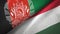 Afghanistan and Hungary two flags textile cloth, fabric texture