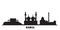 Afghanistan, Kabul city skyline isolated vector illustration. Afghanistan, Kabul travel black cityscape