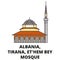 Afghanistan, Kabul, Pul E Khishti , Mosque landmark, travel sign, design sightseeing vector, flat vacation illustration