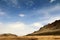 Afghanistan landscape, desert plain against the backdrop of mountains