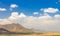 Afghanistan landscape, desert plain against the backdrop of mountains