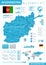 Afghanistan Map - Blue Infographic - Highly detailed vector illustration