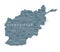 Afghanistan Map Political - Grayscale - Highly detailed vector illustration