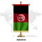 Afghanistan National realistic flag with Stand