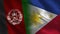 Afghanistan and Philippines Realistic Half Flags Together