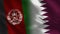 Afghanistan and Qatar Realistic Half Flags Together