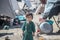 Afghanistan refugee camp children in the North West in the middle fighting season