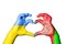 Afghanistan Ukraine Heart, Hand gesture making heart