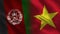 Afghanistan and Vietnam Realistic Half Flags Together
