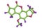 Aflatoxin B1 molecule, a toxin produced by fungi Aspergillus