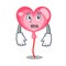 Afraid ballon heart mascot cartoon