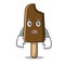 Afraid chocolate ice cream mascot cartoon