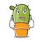 Afraid cute cactus character cartoon