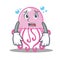 Afraid cute jellyfish character cartoon