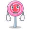 Afraid cute lollipop character cartoon