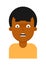 Afraid facial expression of black boy avatar