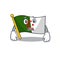Afraid flag algeria in the character shape