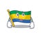 Afraid flag gabon isolated in the cartoon