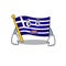 Afraid flag greece character shaped the cartoon