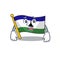 Afraid flag lesotho isolated in the character