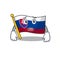 Afraid flag slovakia isolated in the cartoon