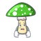 Afraid green amanita mushroom mascot cartoon