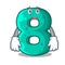 Afraid number eight made with cartoon shaped