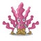 Afraid pink seaweed isolated in the cartoon