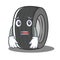 Afraid tire character cartoon style