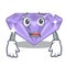 Afraid violet diamond in a cartoon bag