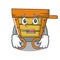 Afraid wooden trolley mascot cartoon