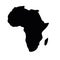 Africa black silhouette. Contour map of continent. Simple flat vector illustration