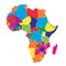 Africa colorful vector map