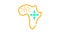 africa continent color icon animation