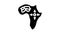 africa continent glyph icon animation