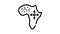 africa continent line icon animation