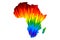 Africa continent - map is designed rainbow abstract colorful pattern