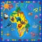 Africa continent plasticine kids 3d map