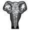 Africa elephant straight stand black grey icon