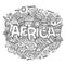 Africa ethnic hand lettering and doodles elements