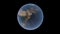 Africa and Eurasia on the ball of the Earth, the Arabian Peninsula in the center, an isolated globe, 3D rendering.