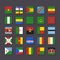 Africa flag icon set Metro style