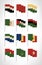 Africa flags set. Cartoon flat design with vintage colors 1