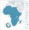 Africa highly detailed map and navigation icons. Vector illustration.