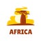 Africa icon adansonia baobab tree silhouette