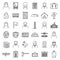 Africa illegal immigrants icons set, outline style
