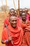 AFRICA, KENYA, MASAI MARA - JULY 2: Masai warriors dancing traditional jumps as cultural ceremony near to Masai Mara National Par